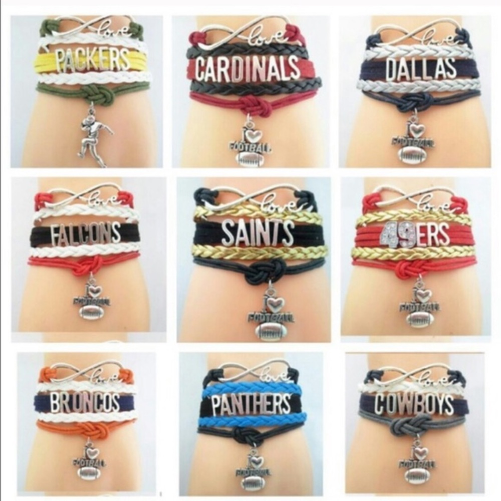 SALE - ANY 3 infinity bracelets for $10 NFL and NBA bracelets